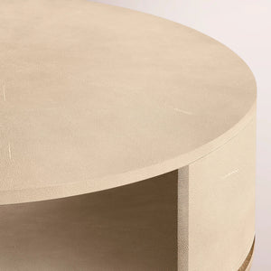 Linee Shagreen Round Open Coffee Table