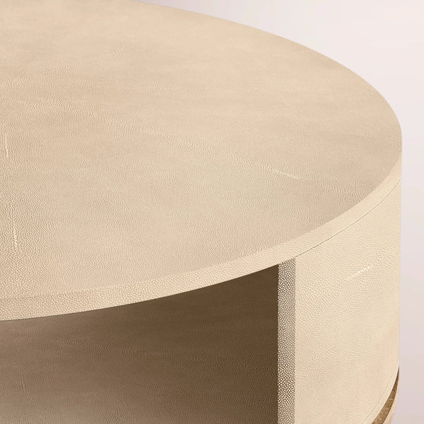 Linee Shagreen Round Open Coffee Table