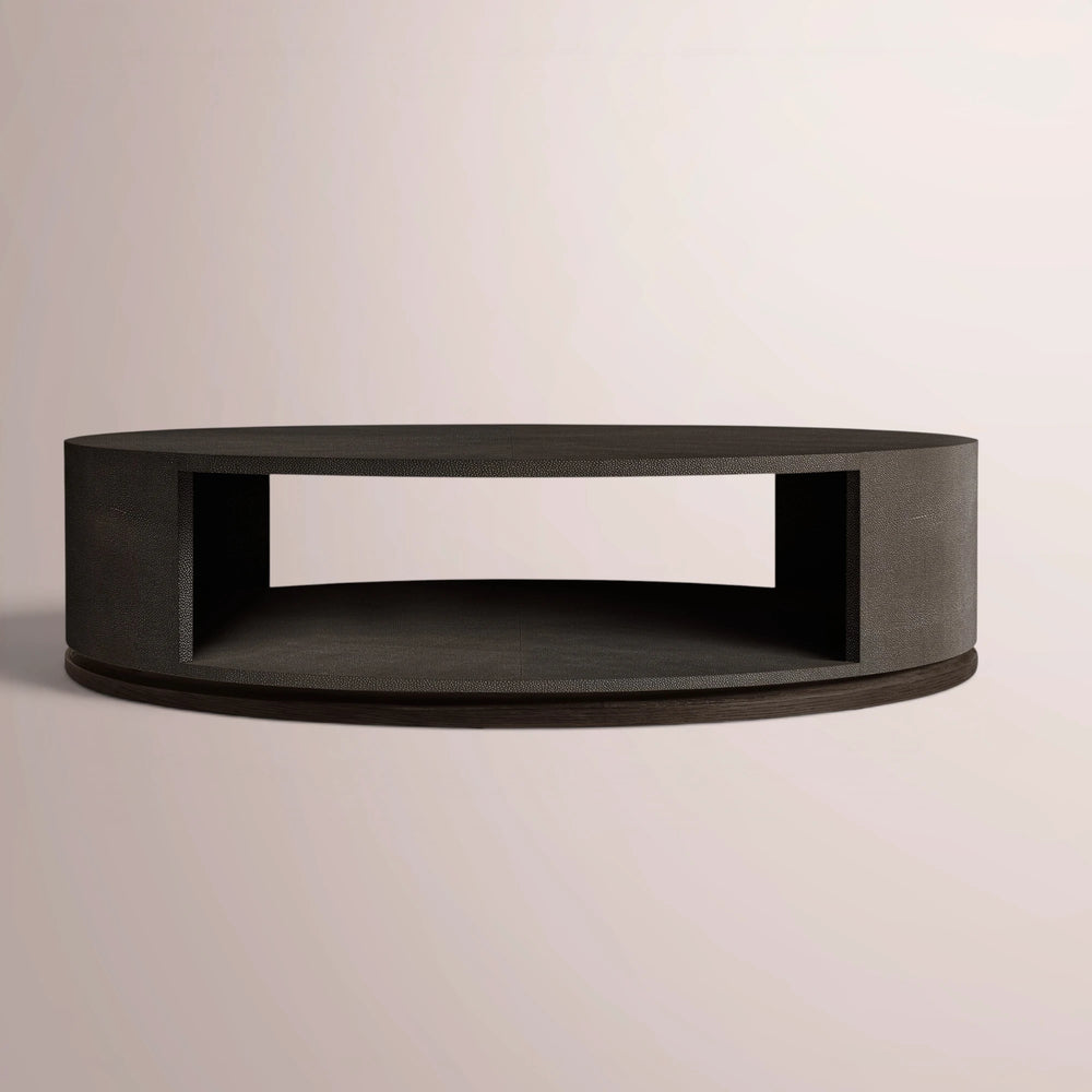 Linee Shagreen Round Open Coffee Table