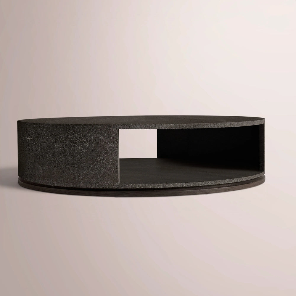 Linee Shagreen Round Open Coffee Table