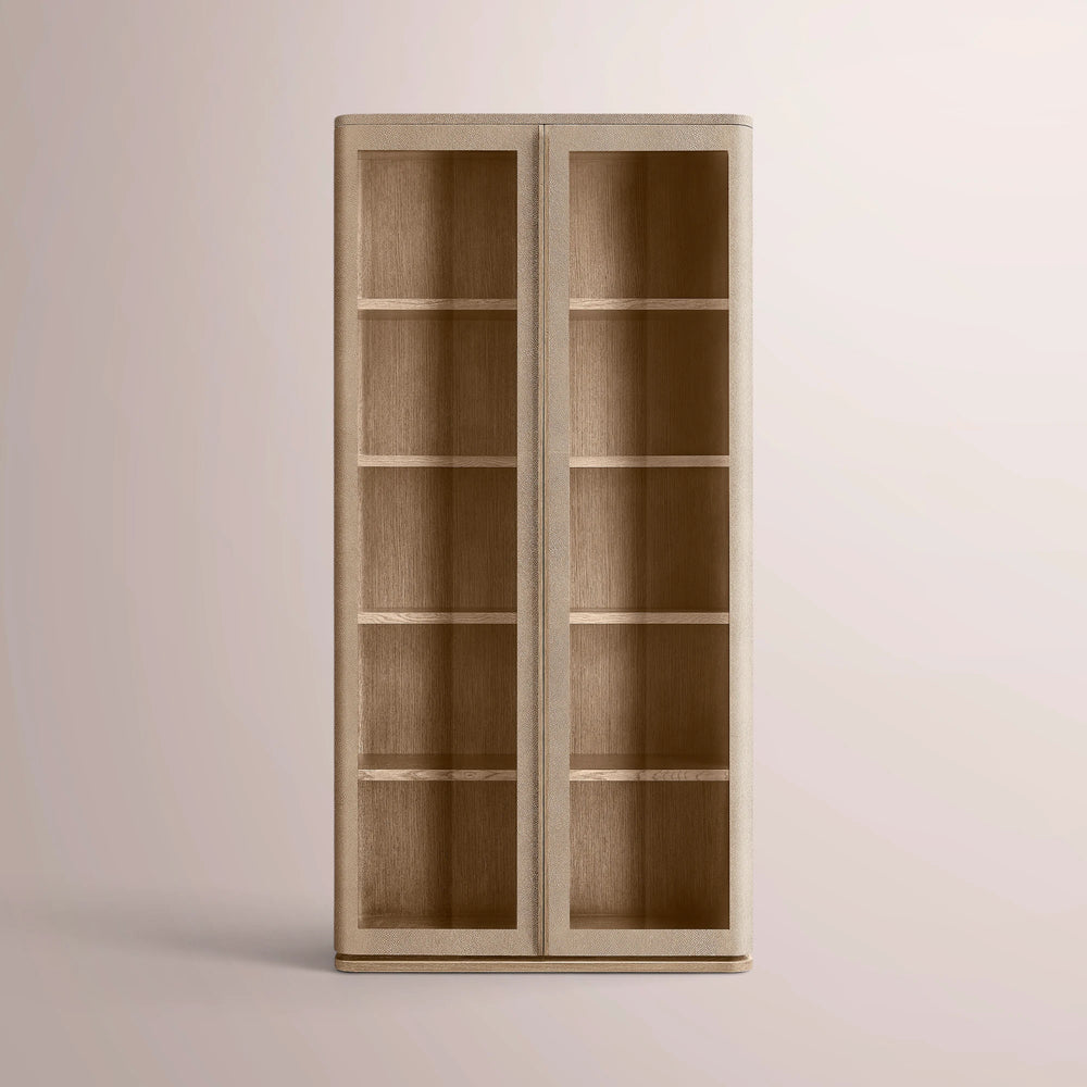 Linee Shagreen Glass Cabinet