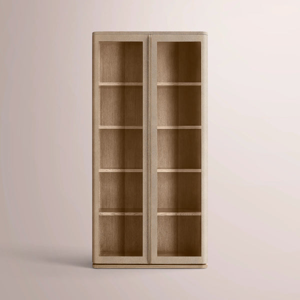 Linee Shagreen Glass Cabinet