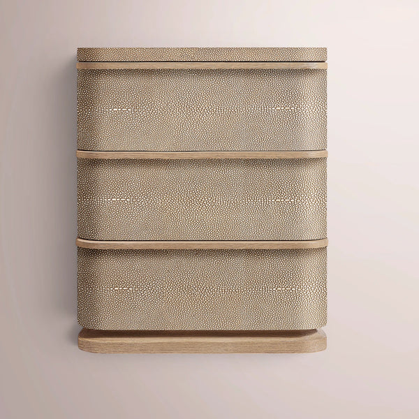 Linee Shagreen Closed Nightstand