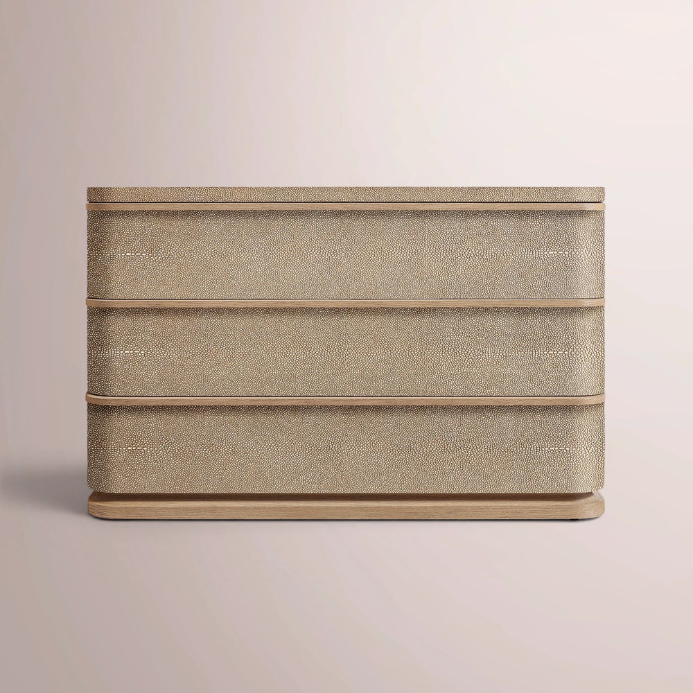 Linee Shagreen Closed Nightstand