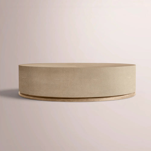 Linee Shagreen Round Plinth Coffee Table