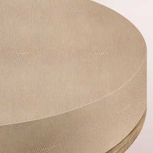 Linee Shagreen Round Plinth Coffee Table