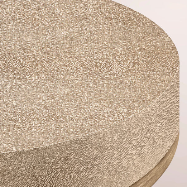 Linee Shagreen Round Plinth Coffee Table