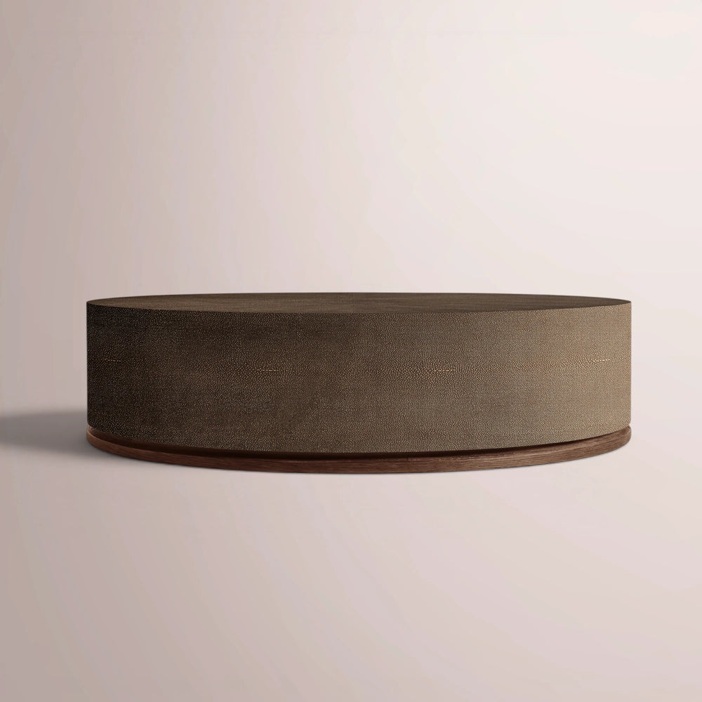 Linee Shagreen Round Plinth Coffee Table
