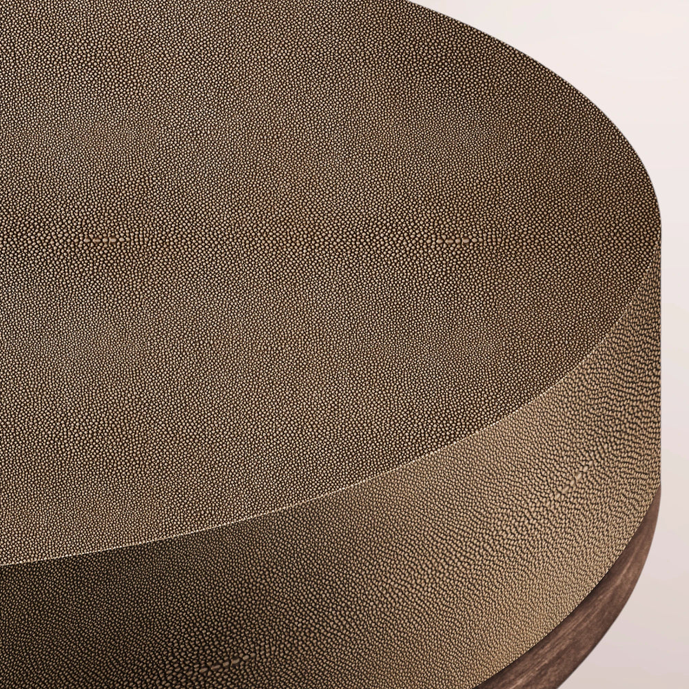 Linee Shagreen Round Plinth Coffee Table