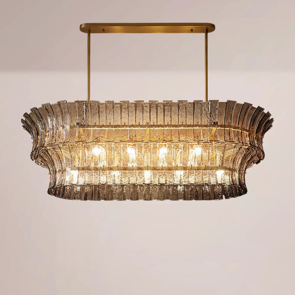 Romaino Smoke Glass Linear Chandelier
