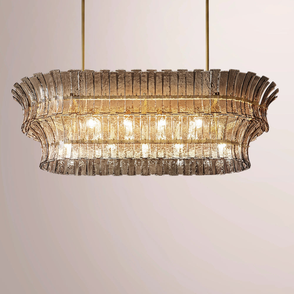 Romaino Smoke Glass Linear Chandelier