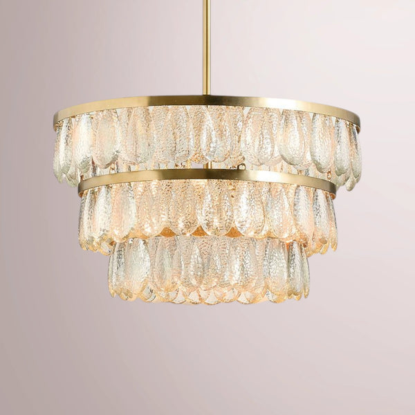 Aveline Glass Tiered Round Chandelier